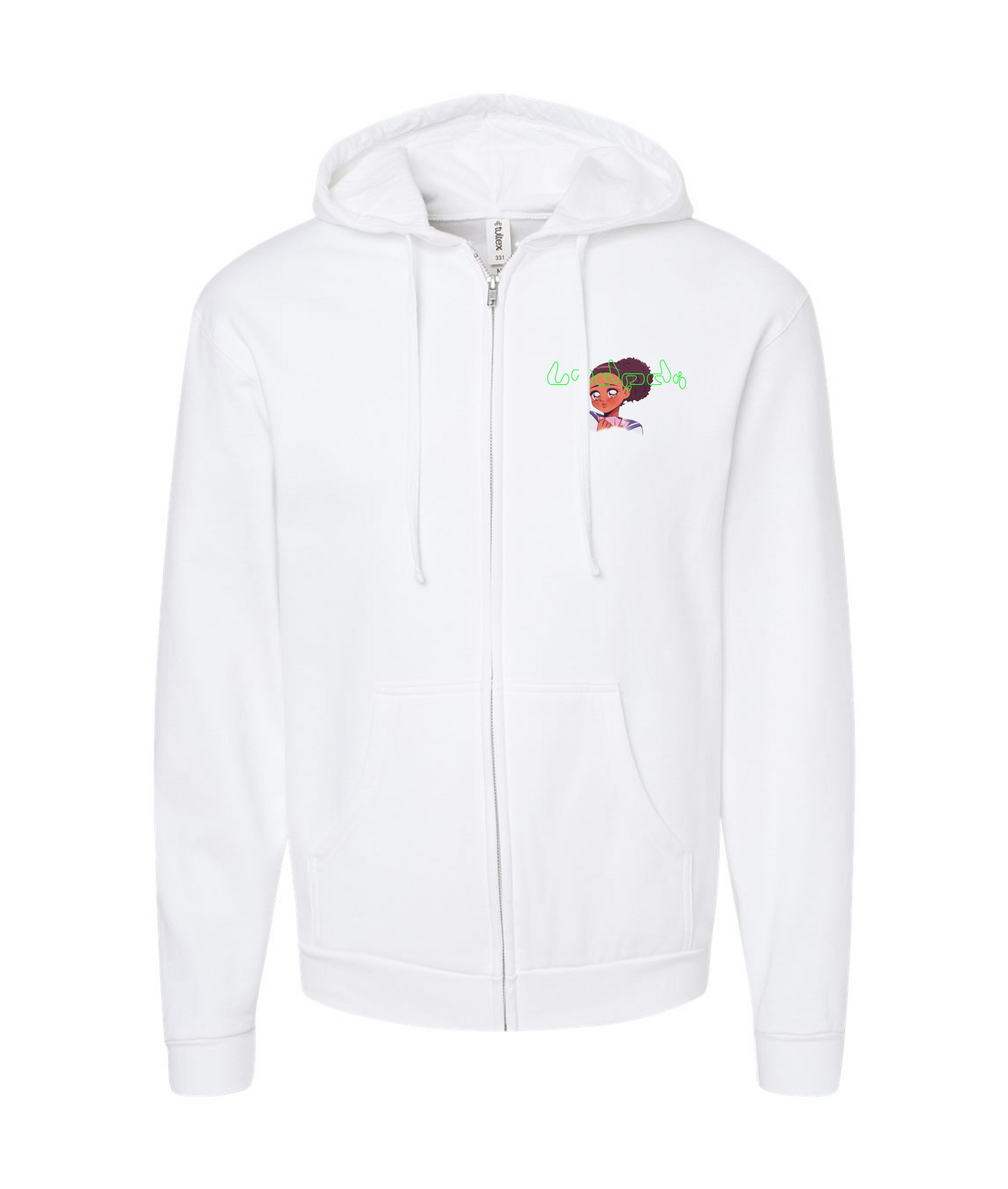 LimitedEdition Clothing - Anime Girl - White Zip Up Hoodie