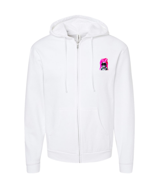 V-LEGPTOP - SPACE RABBIT - White Zip Up Hoodie