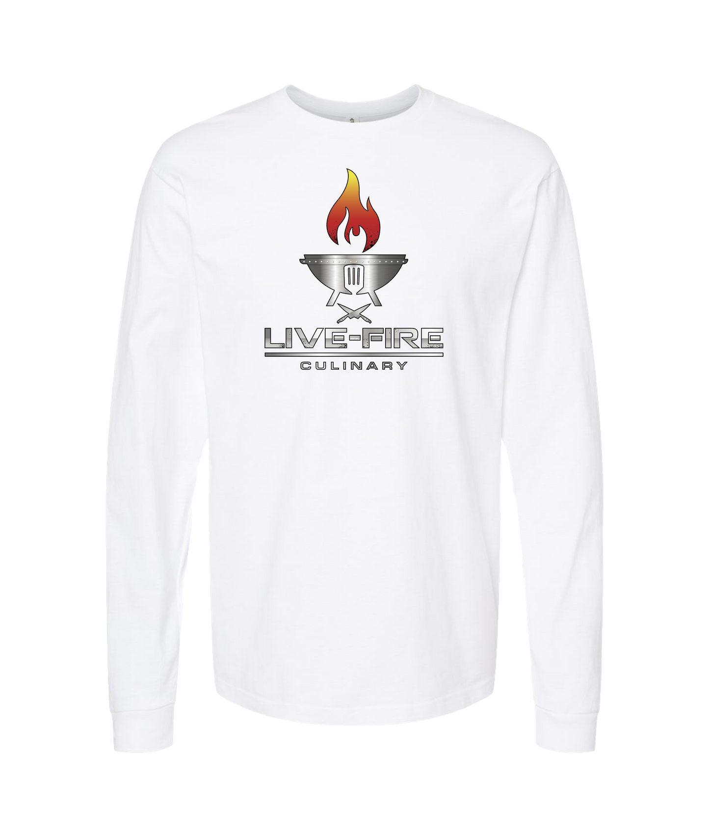 Live-Fire Culinary - Fire - White Long Sleeve T