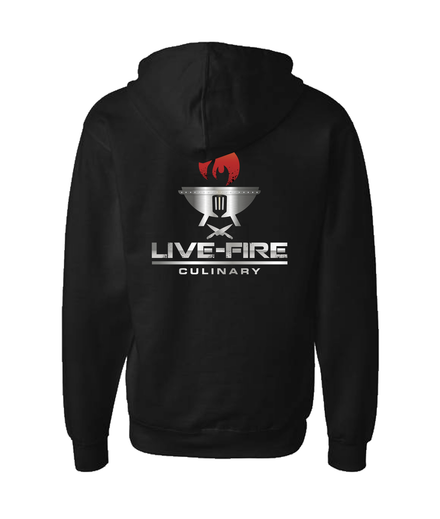Live-Fire Culinary - Fire - Black Zip Up Hoodie