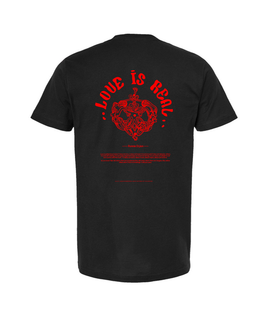 LOVE IS REAL - Logo - Black T-Shirt