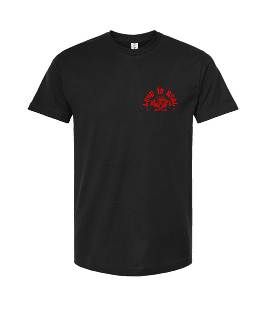 LOVE IS REAL - Logo - Black T-Shirt