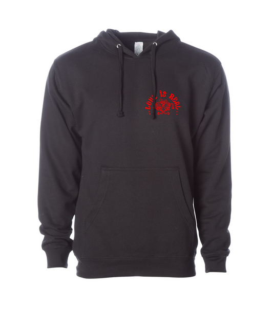LOVE IS REAL - Logo - Black Hoodie