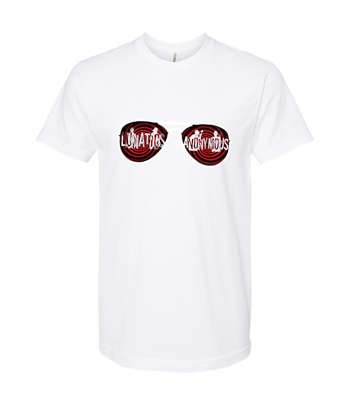 Lunatics Anonymous - Glasses Logo - White T Shirt