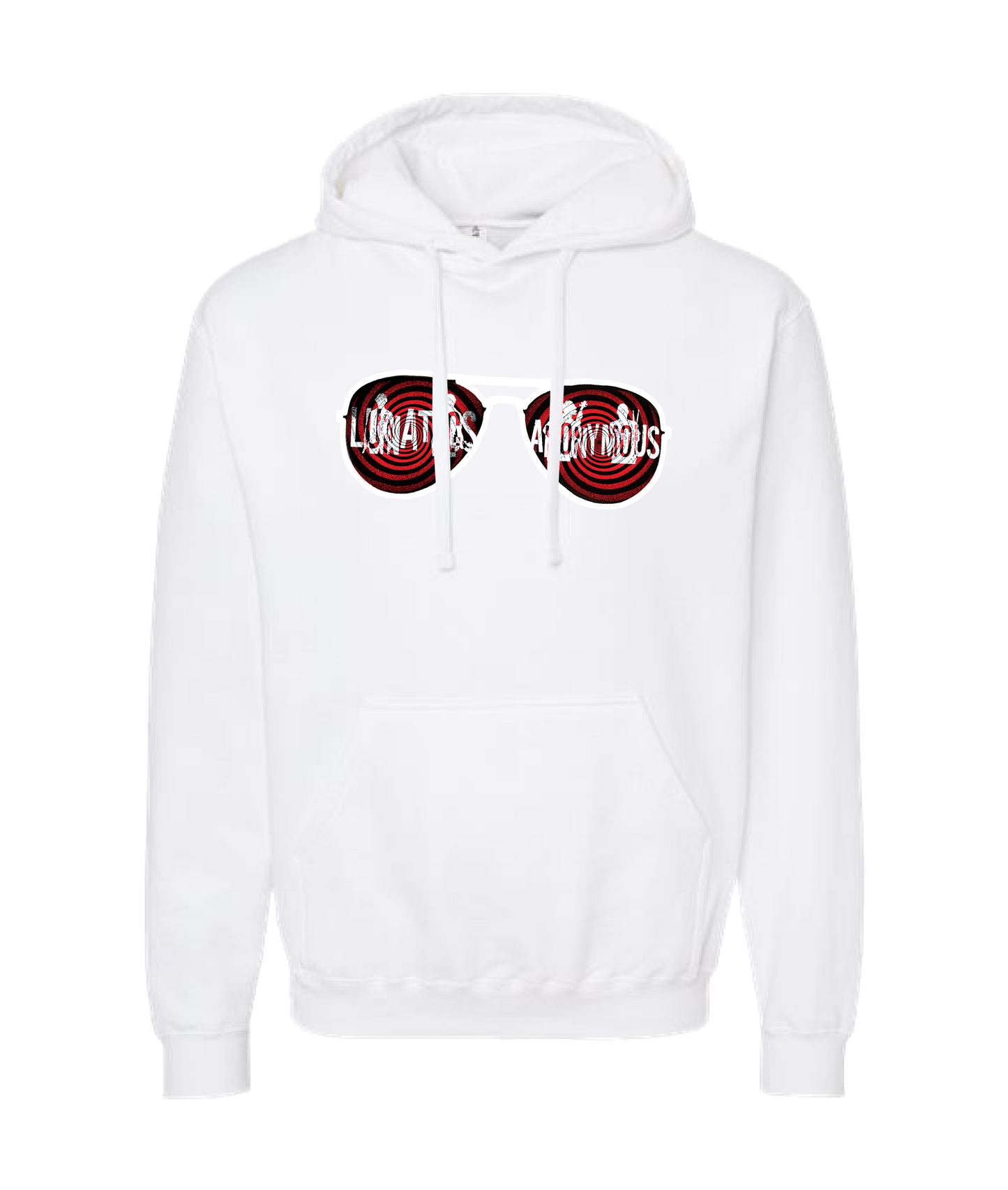 Lunatics Anonymous - Glasses Logo - White Hoodie