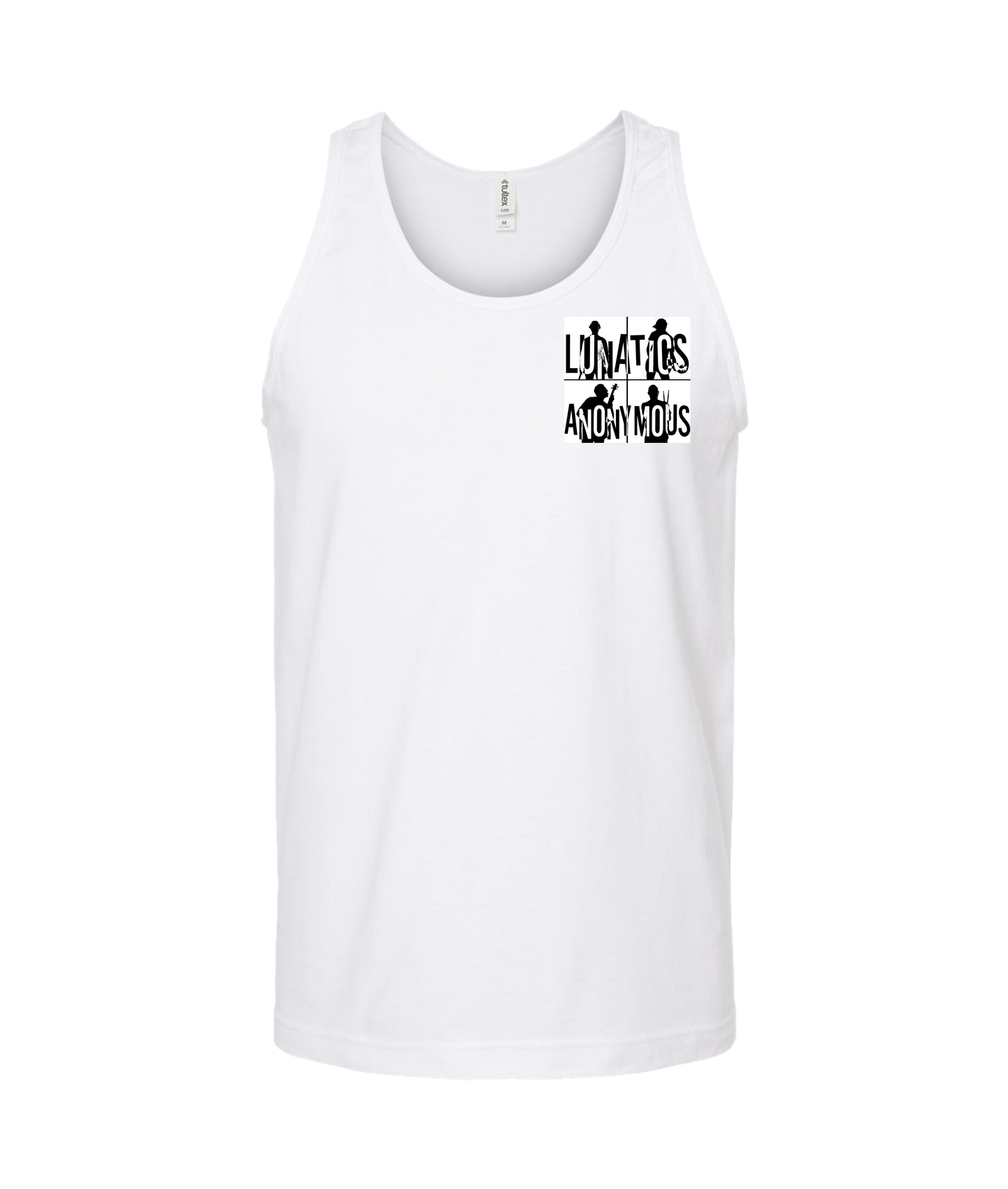 Lunatics Anonymous - Square Logo - White Tank Top