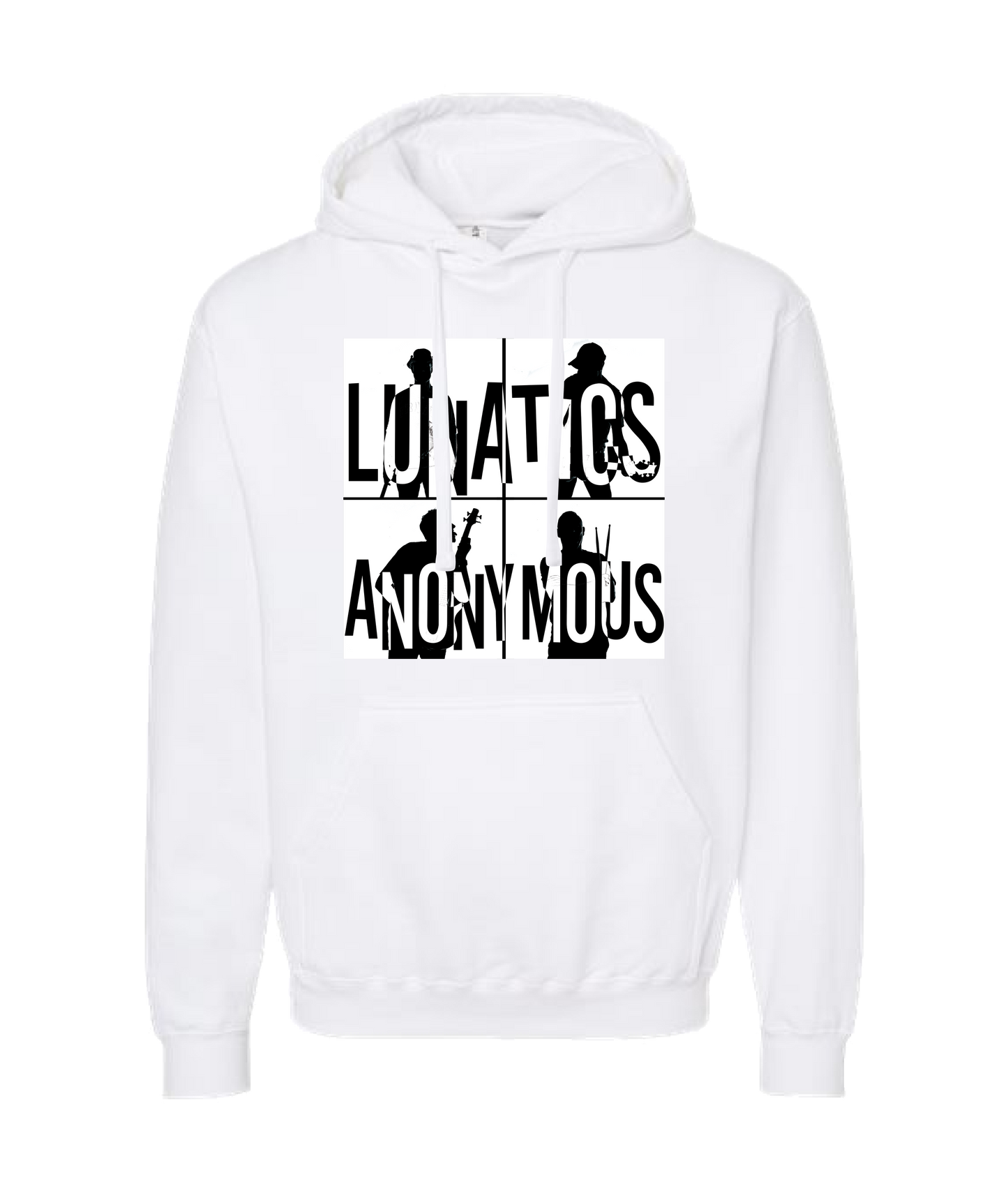 Lunatics Anonymous - Square Logo - White Hoodie