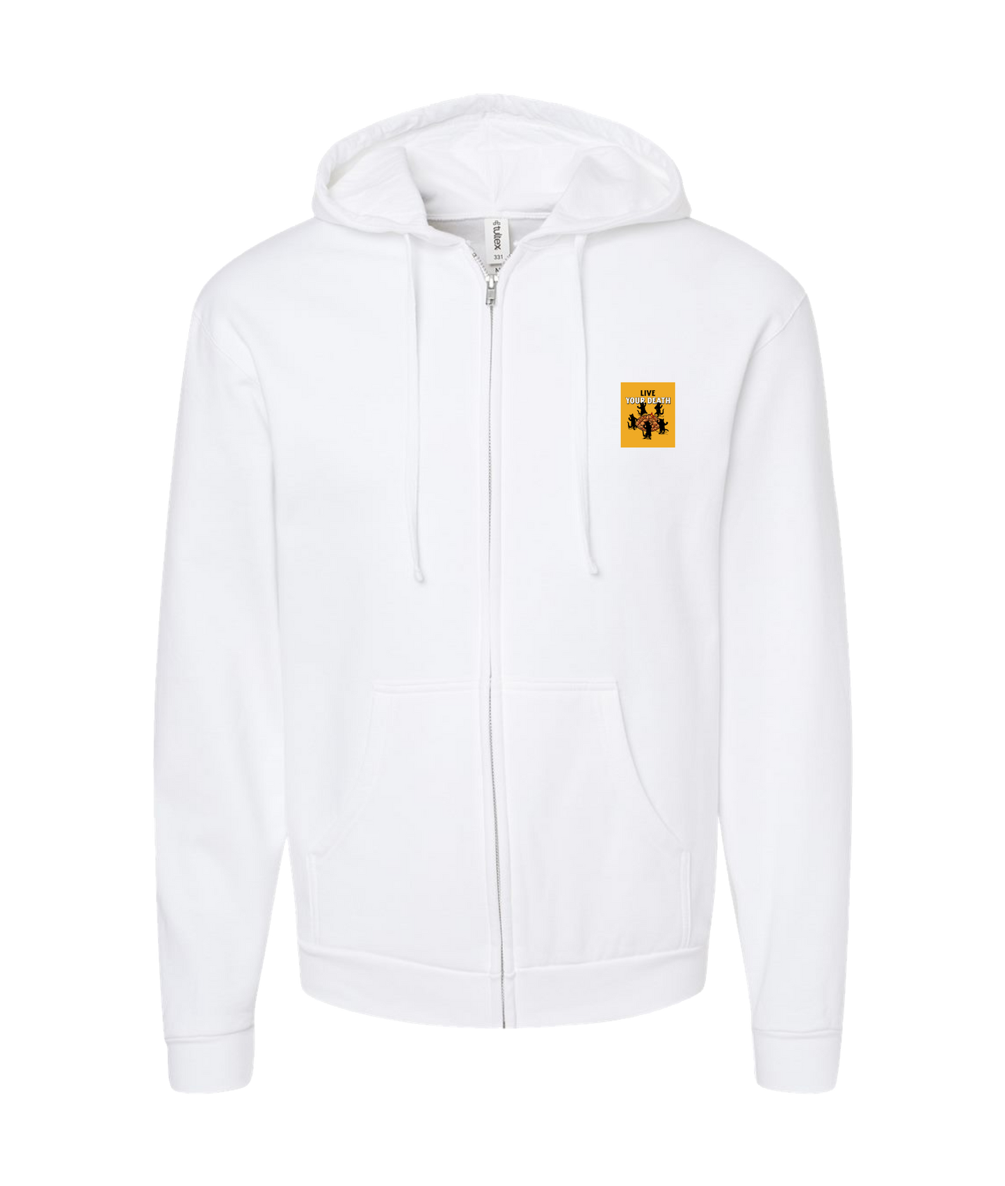 Live Your Death - DESIGN 1 - White Zip Up Hoodie