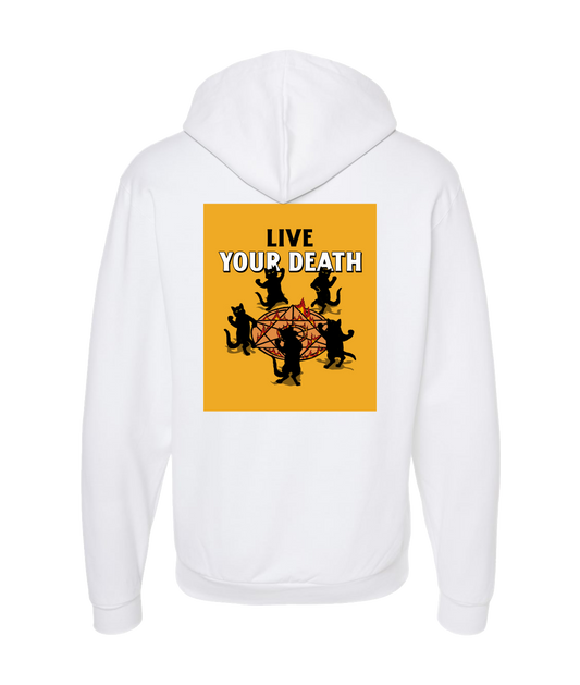 Live Your Death - DESIGN 1 - White Zip Up Hoodie