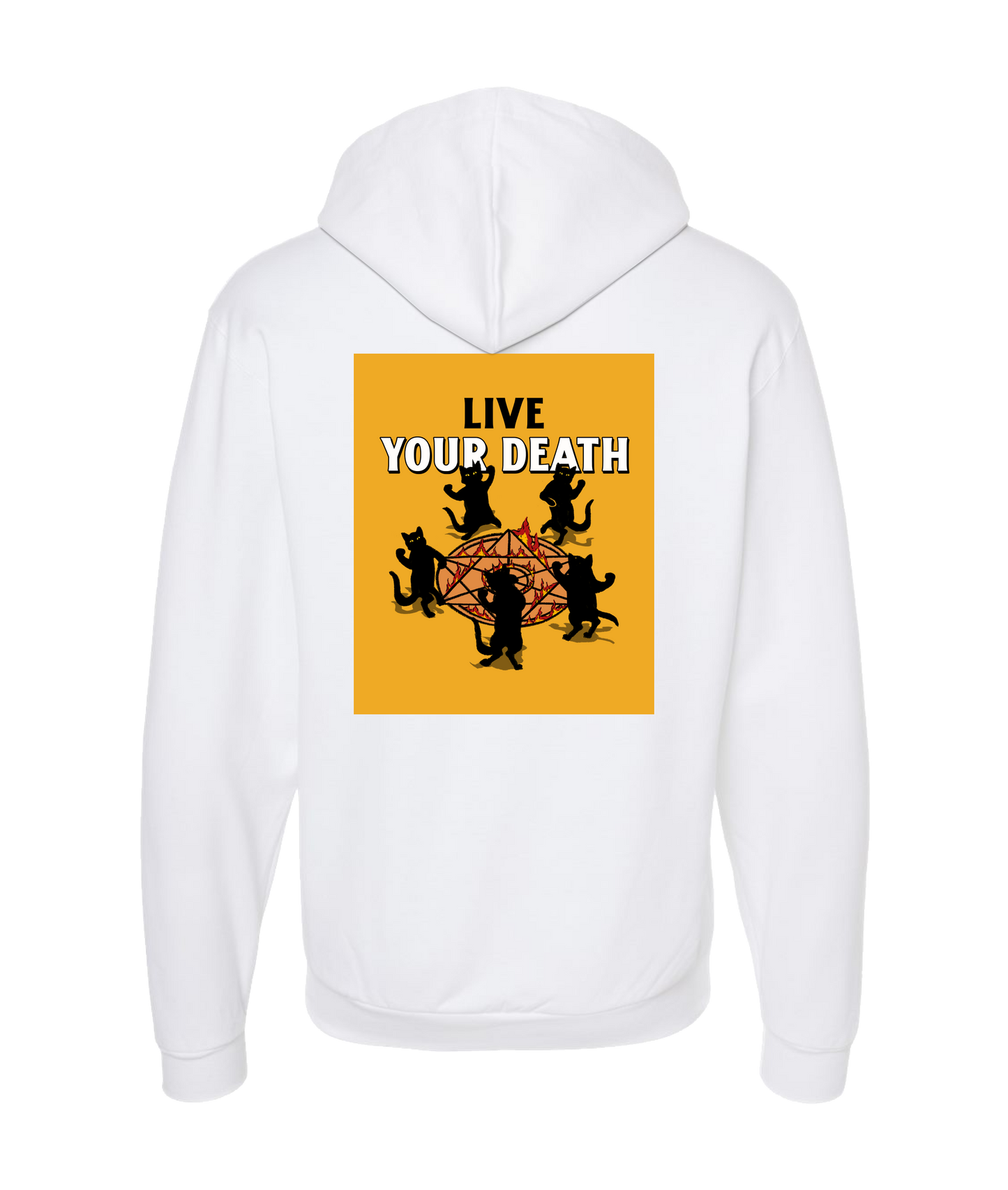 Live Your Death - DESIGN 1 - White Zip Up Hoodie