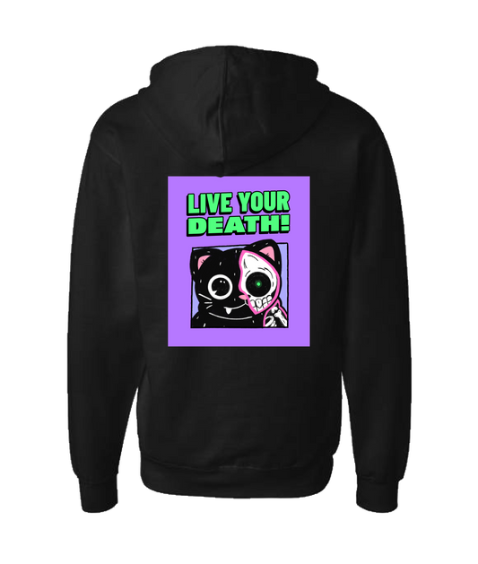 Live Your Death - DESIGN 2 - Black Zip Up Hoodie