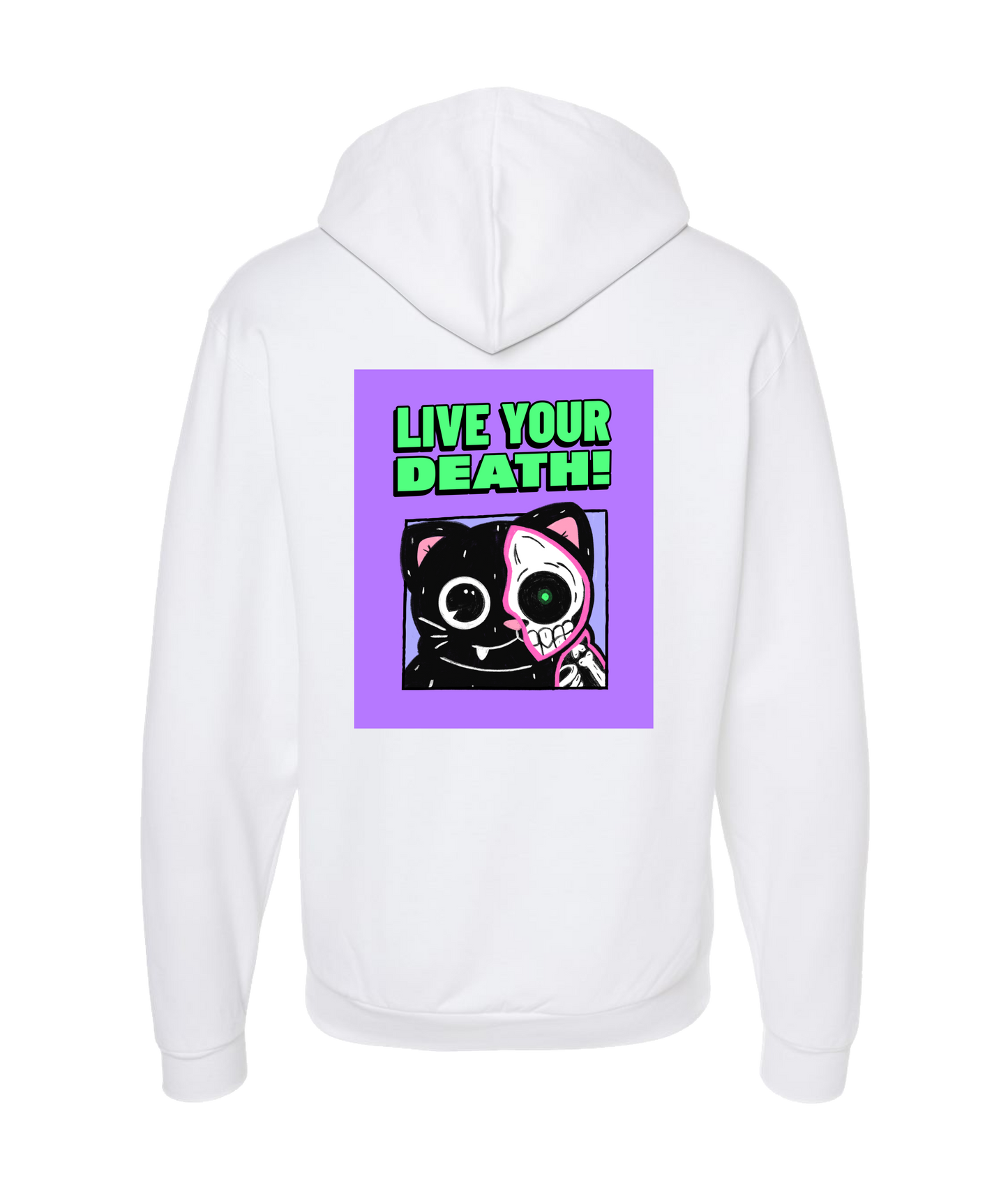 Live Your Death - DESIGN 2 - White Zip Up Hoodie