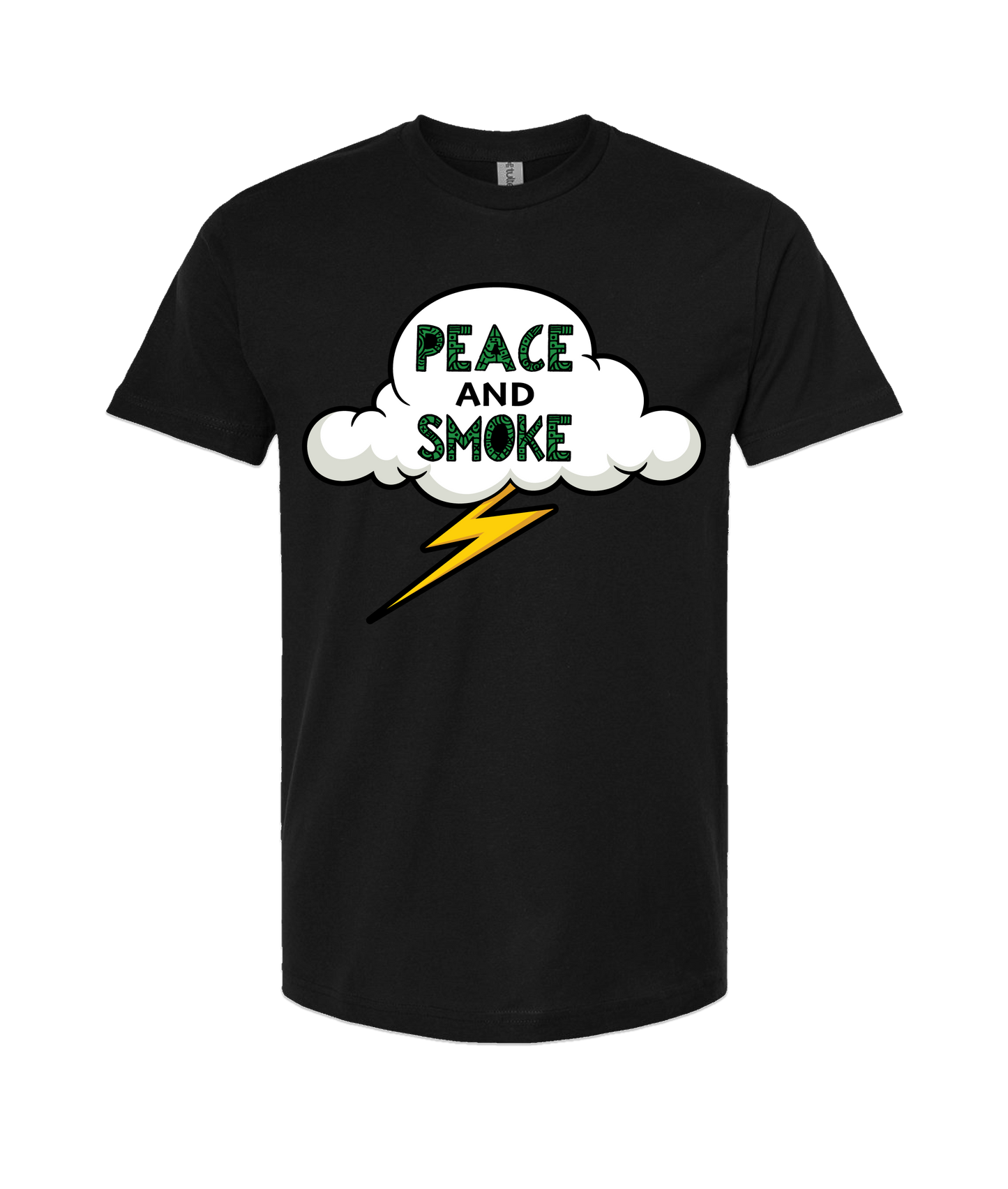 V-MBKTOP - PEACE AND SMOKE - Black T-Shirt