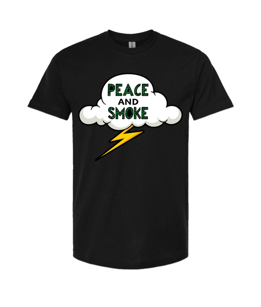 V-MBKTOP - PEACE AND SMOKE - Black T-Shirt