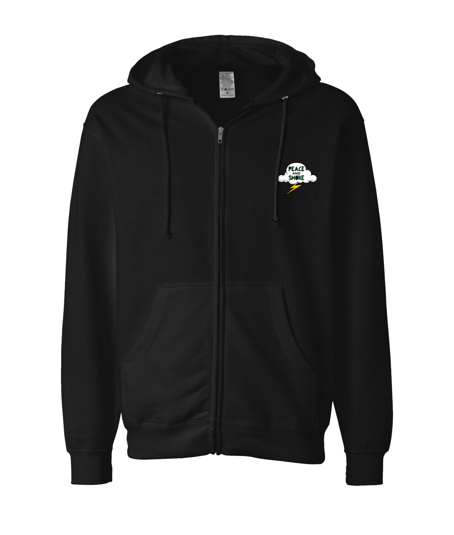 V-MBKTOP - PEACE AND SMOKE - Black Zip Up Hoodie