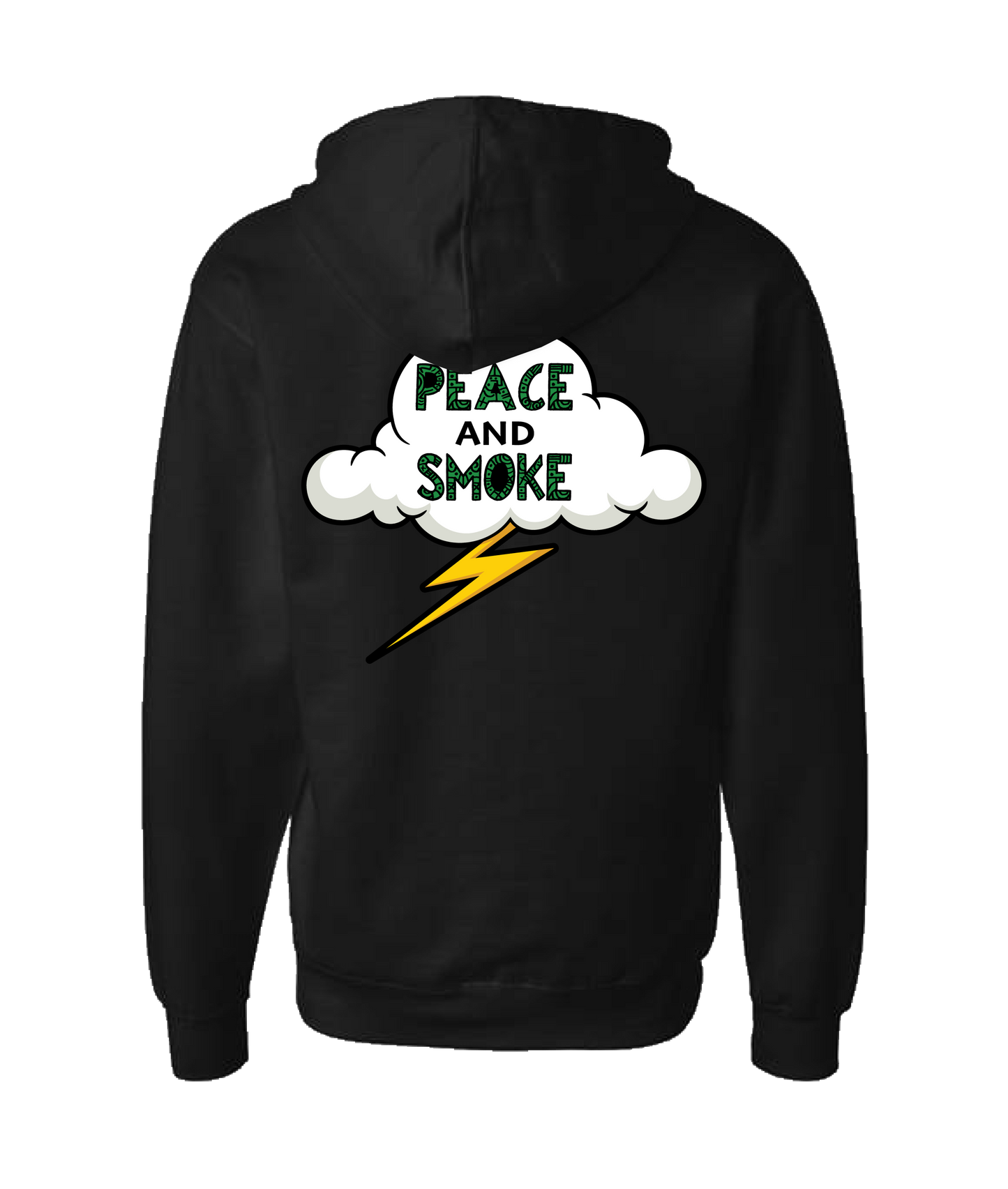V-MBKTOP - PEACE AND SMOKE - Black Zip Up Hoodie