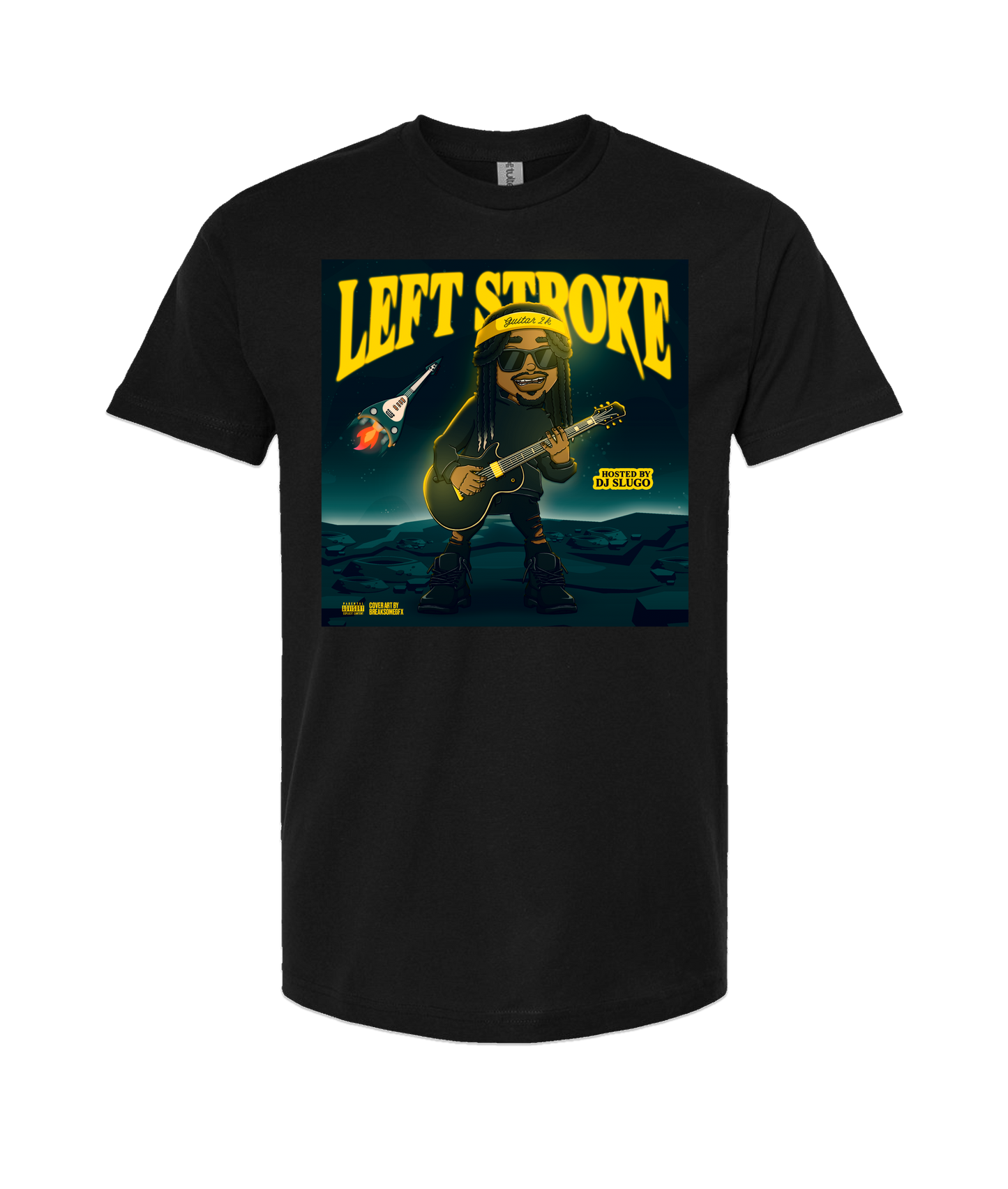 V-MBKTOP - LEFT STROKE - Black T Shirt