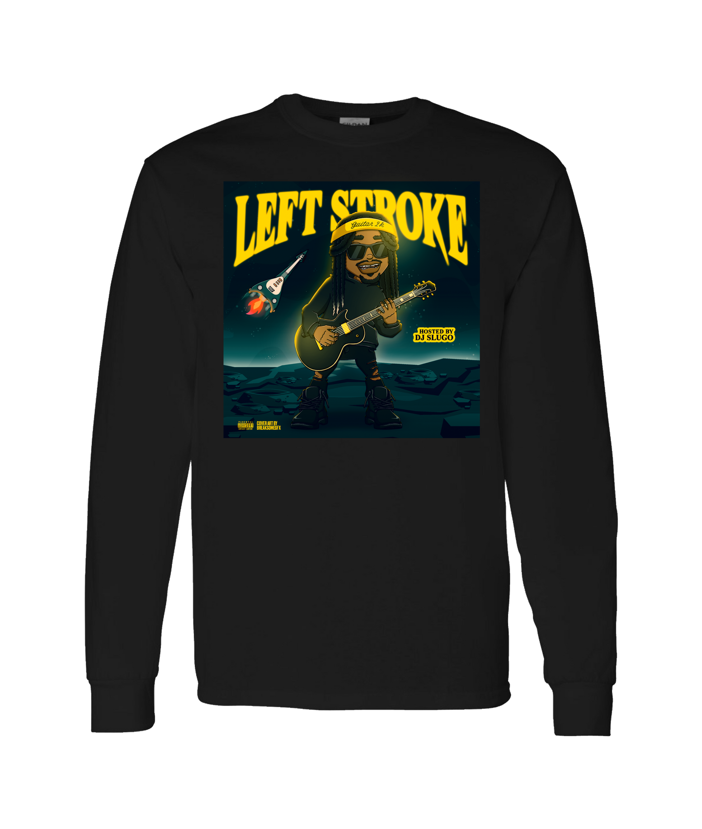 V-MBKTOP - LEFT STROKE - Black Long Sleeve T