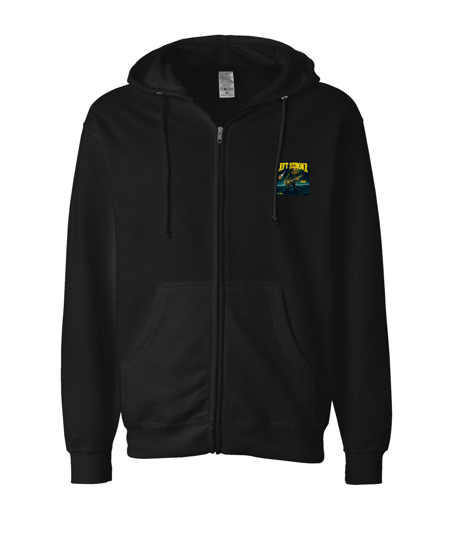 V-MBKTOP - LEFT STROKE - Black Zip Up Hoodie
