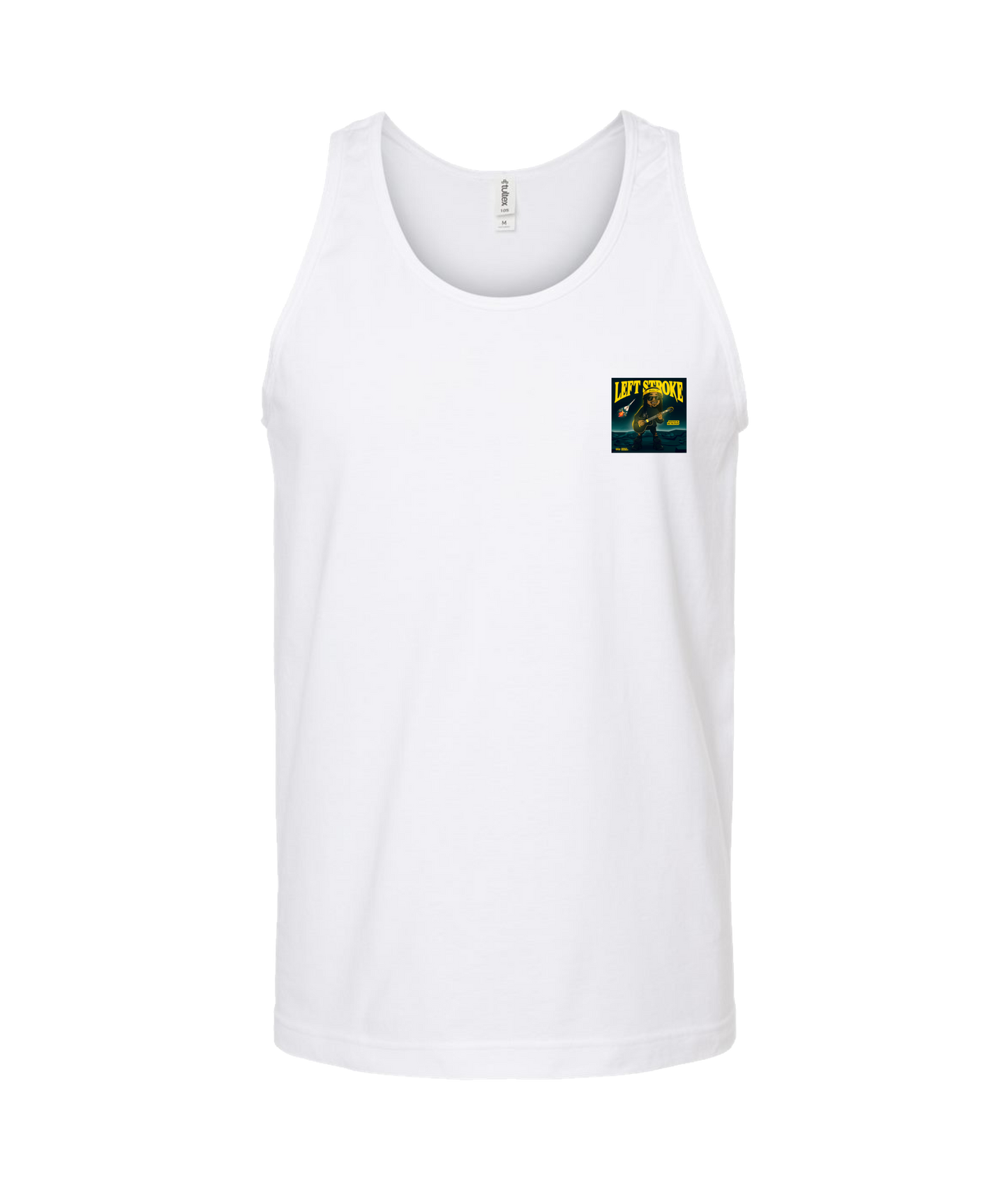 V-MBKTOP - LEFT STROKE - White Tank Top