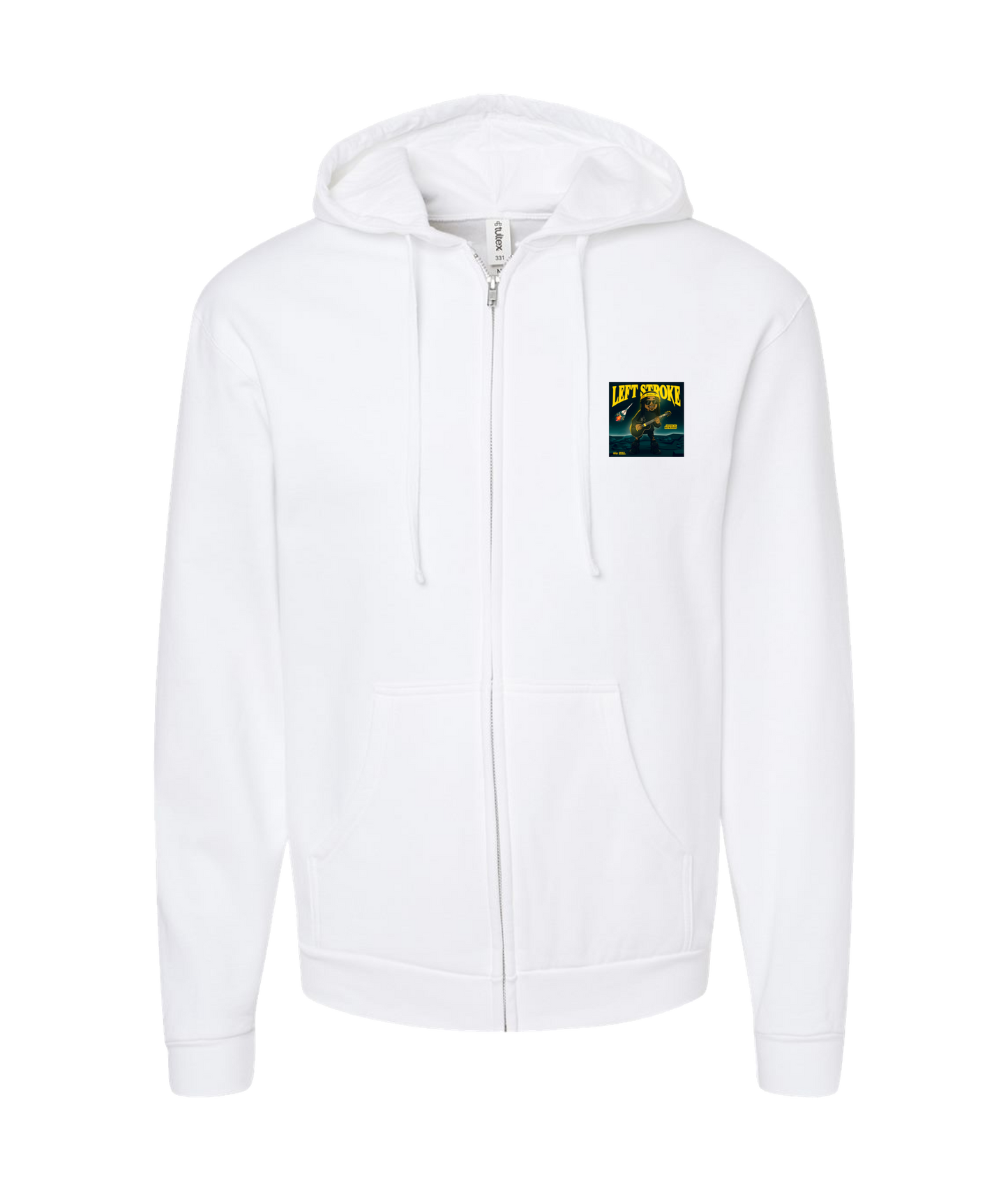 V-MBKTOP - LEFT STROKE - White Zip Up Hoodie