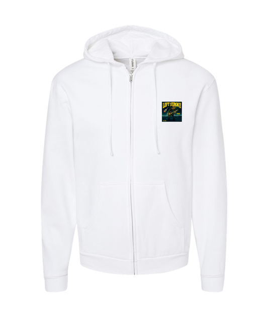 V-MBKTOP - LEFT STROKE - White Zip Up Hoodie