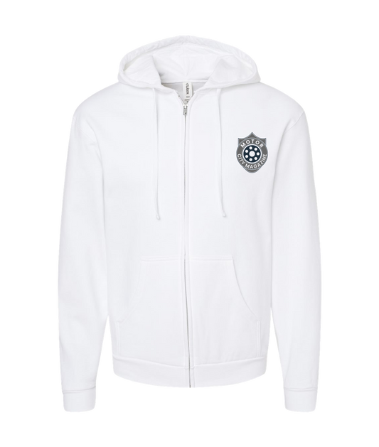 Motor City Mag Merch - LOGO 1 - White Zip Up Hoodie