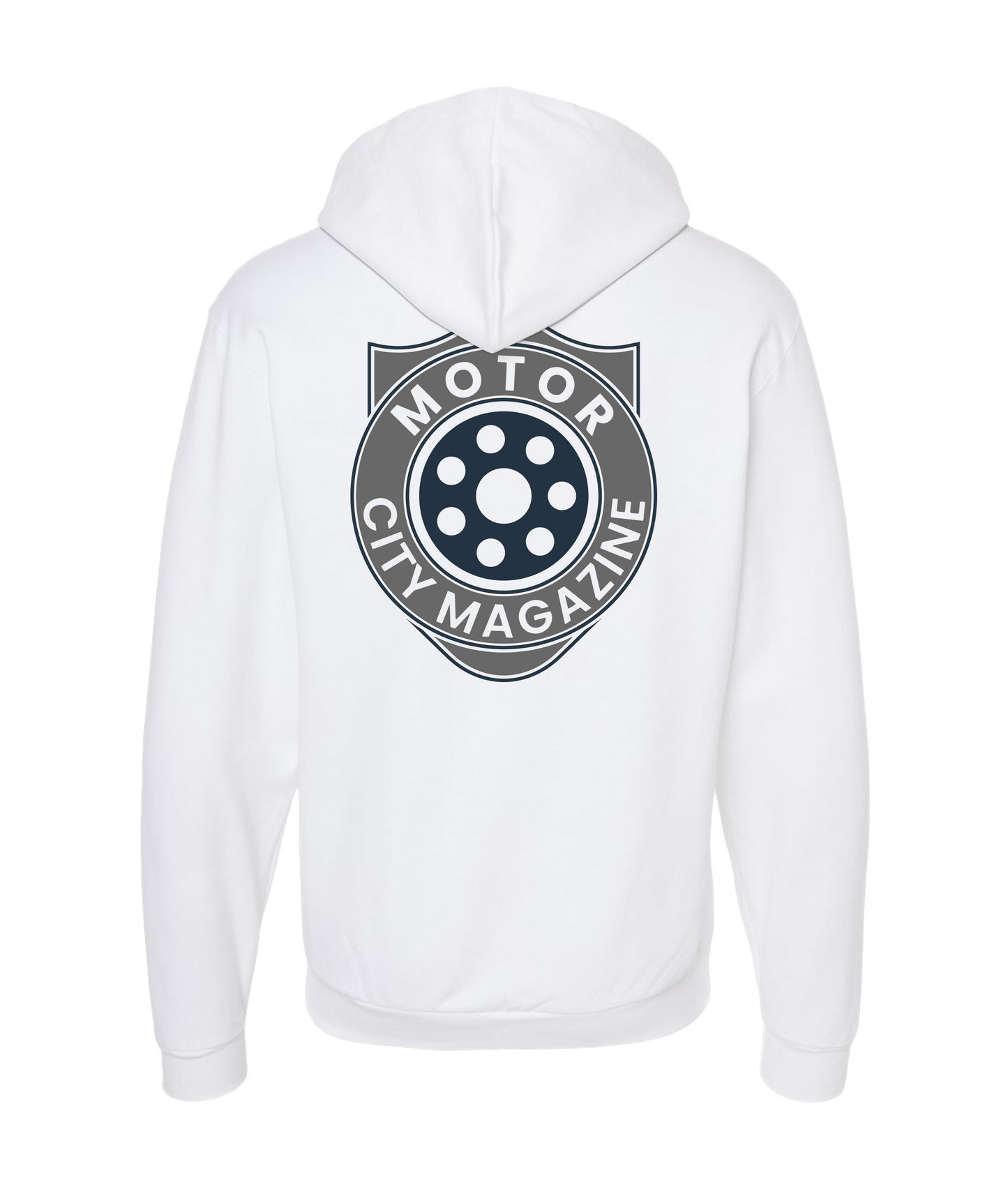 Motor City Mag Merch - LOGO 1 - White Zip Up Hoodie