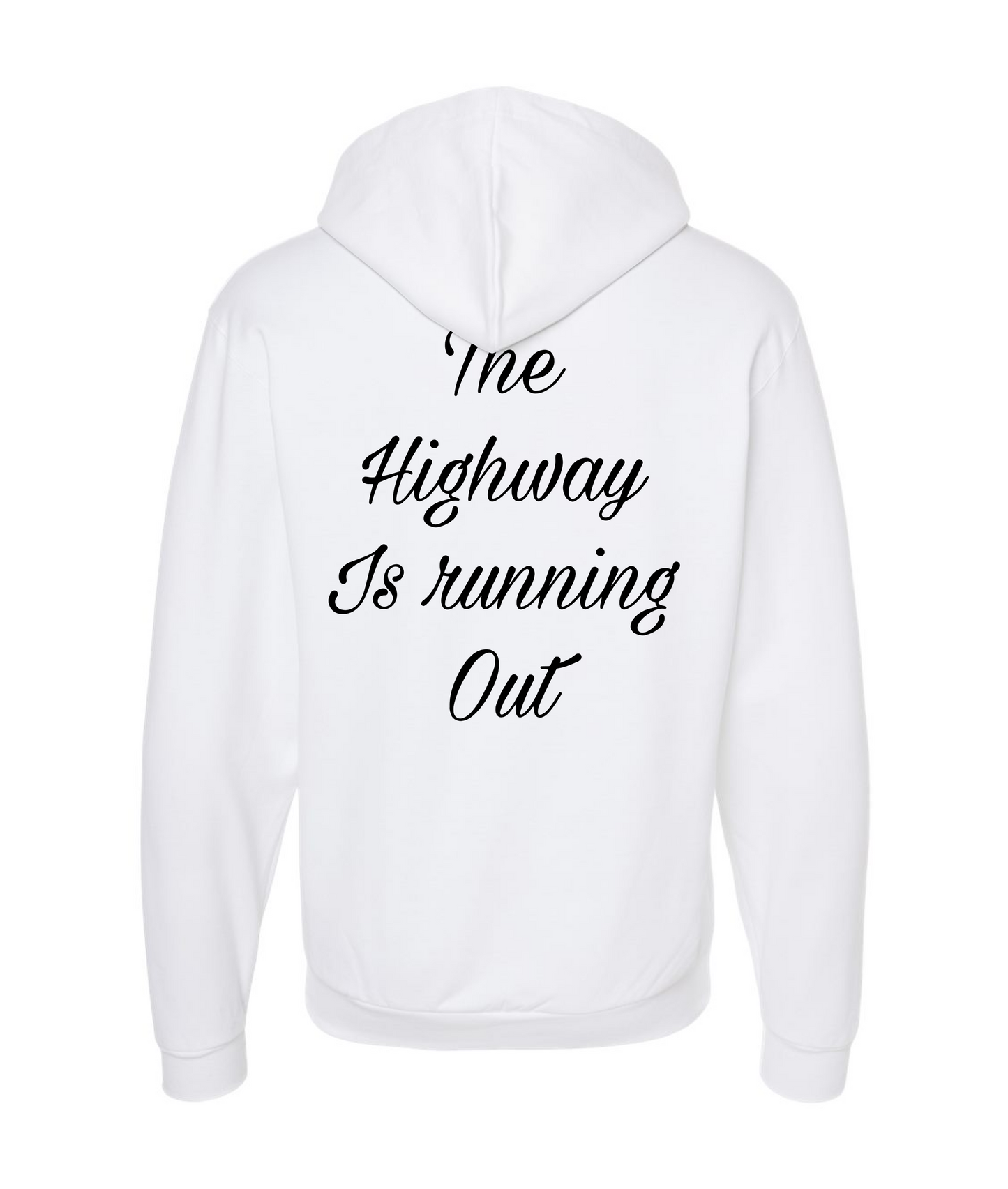 Matt Gardner Music  - The Highway Is Running Out - White Zip Up Hoodie