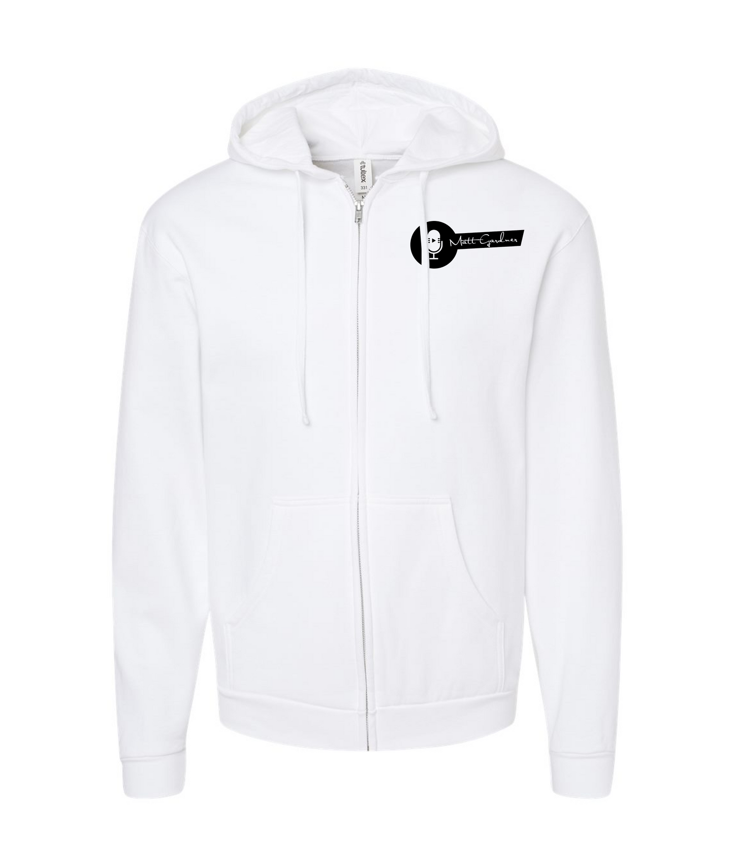 Matt Gardner Music  - The Highway Is Running Out - White Zip Up Hoodie