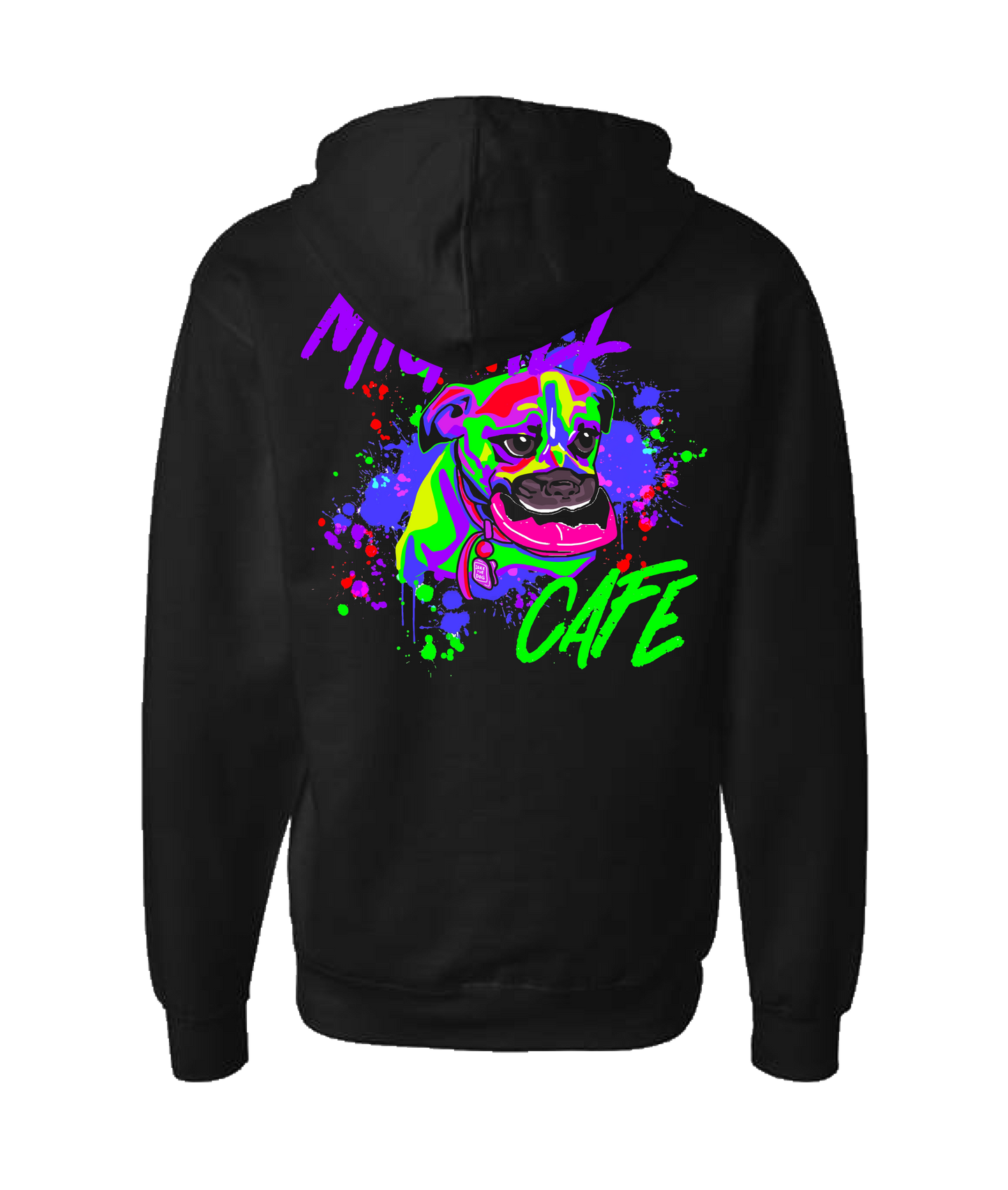V-MICMTOP - DOG - Black Zip Up Hoodie