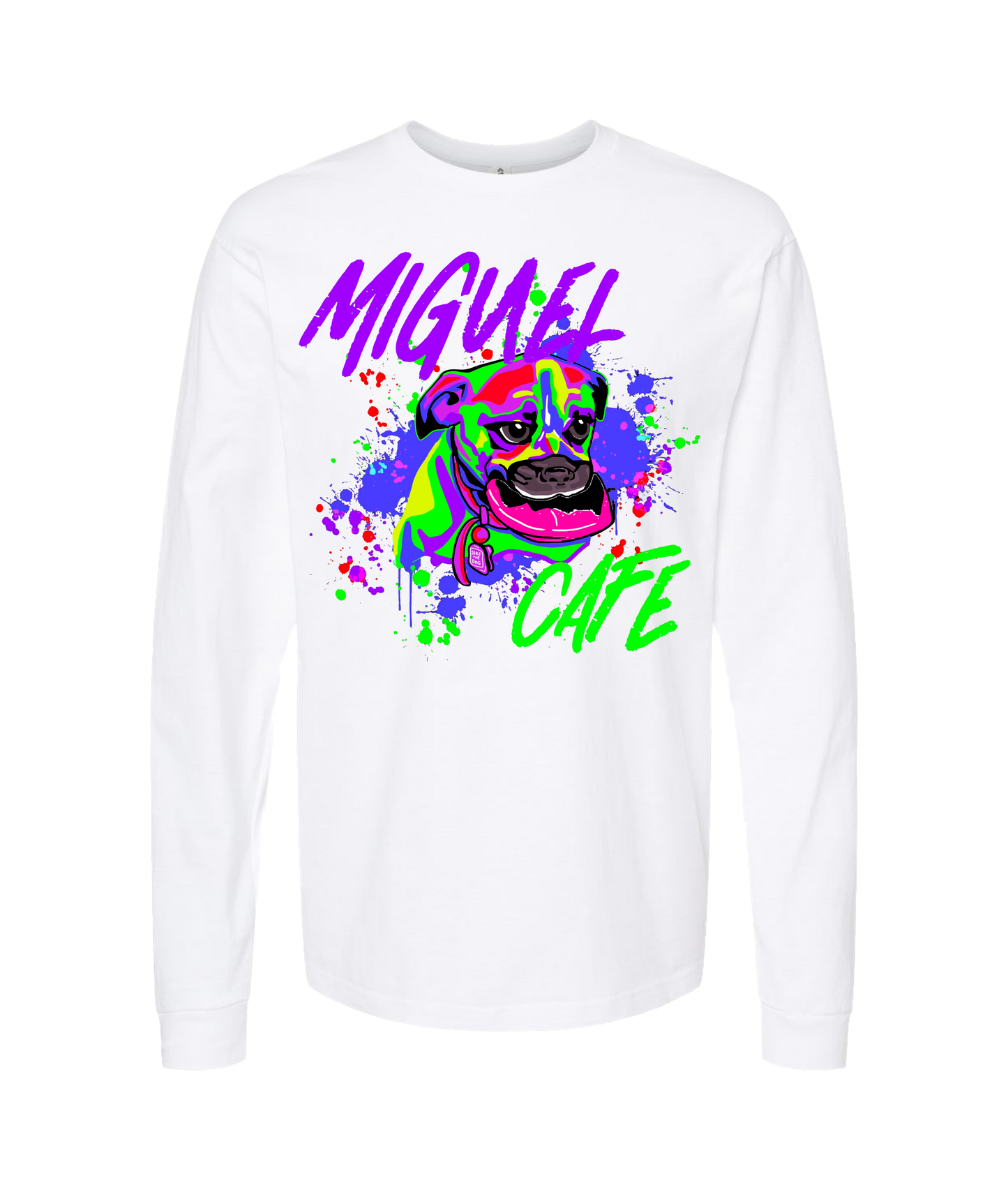 Miguel Cafe music - DOG - White Long Sleeve T