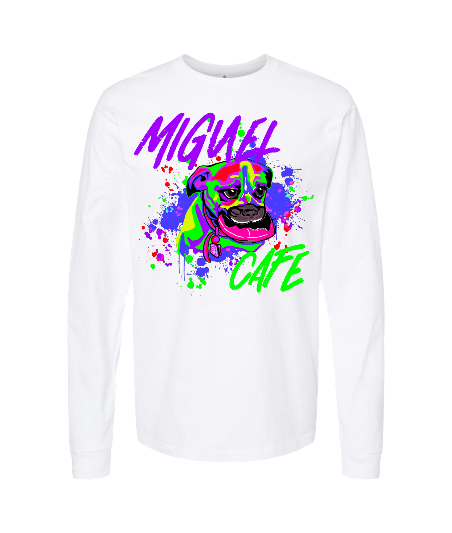 V-MICMTOP - DOG - White Long Sleeve T