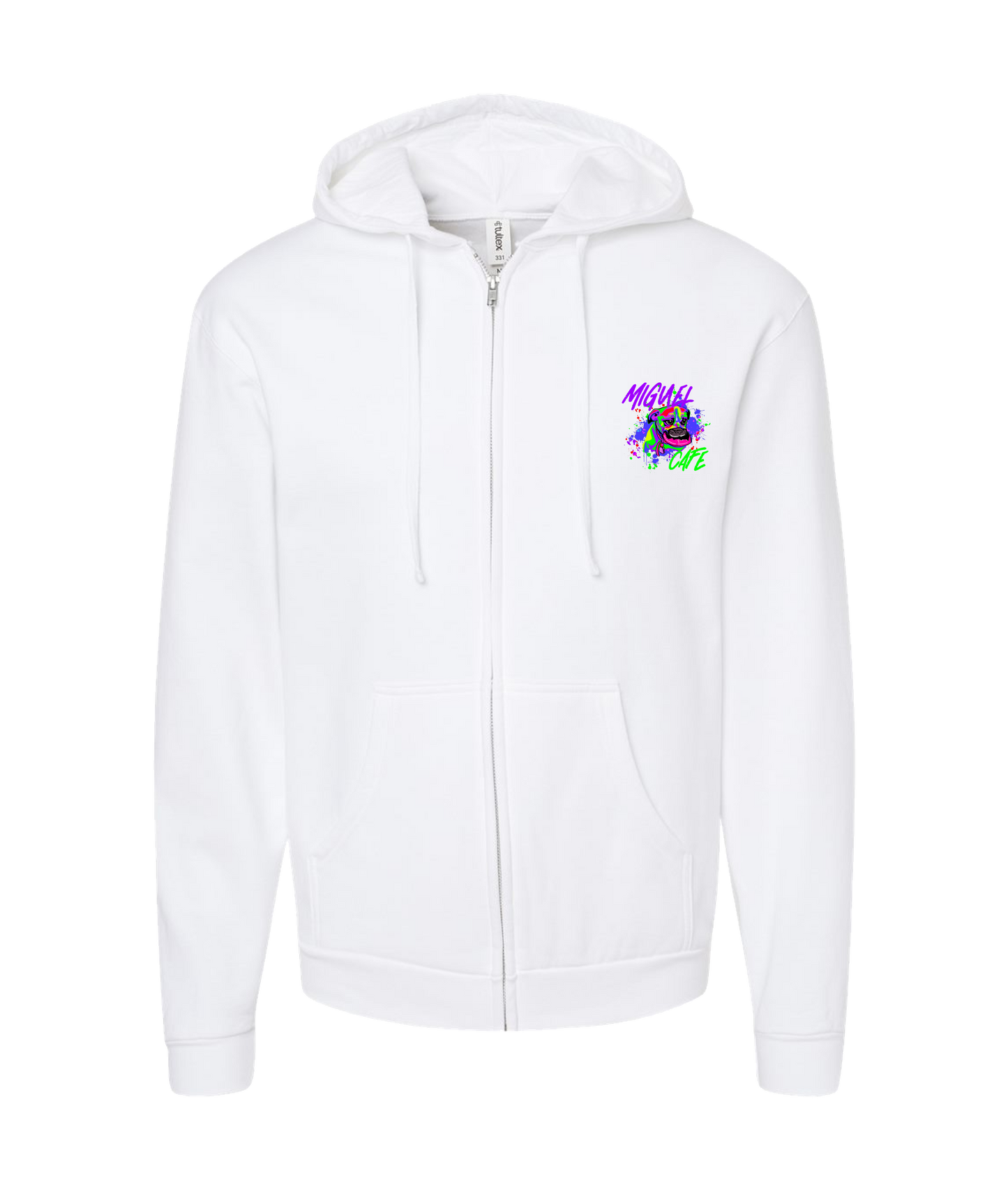 V-MICMTOP - DOG - White Zip Up Hoodie