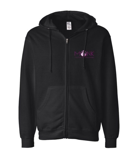 Monk Melville - My Own New Knowledge - Black Zip Up Hoodie