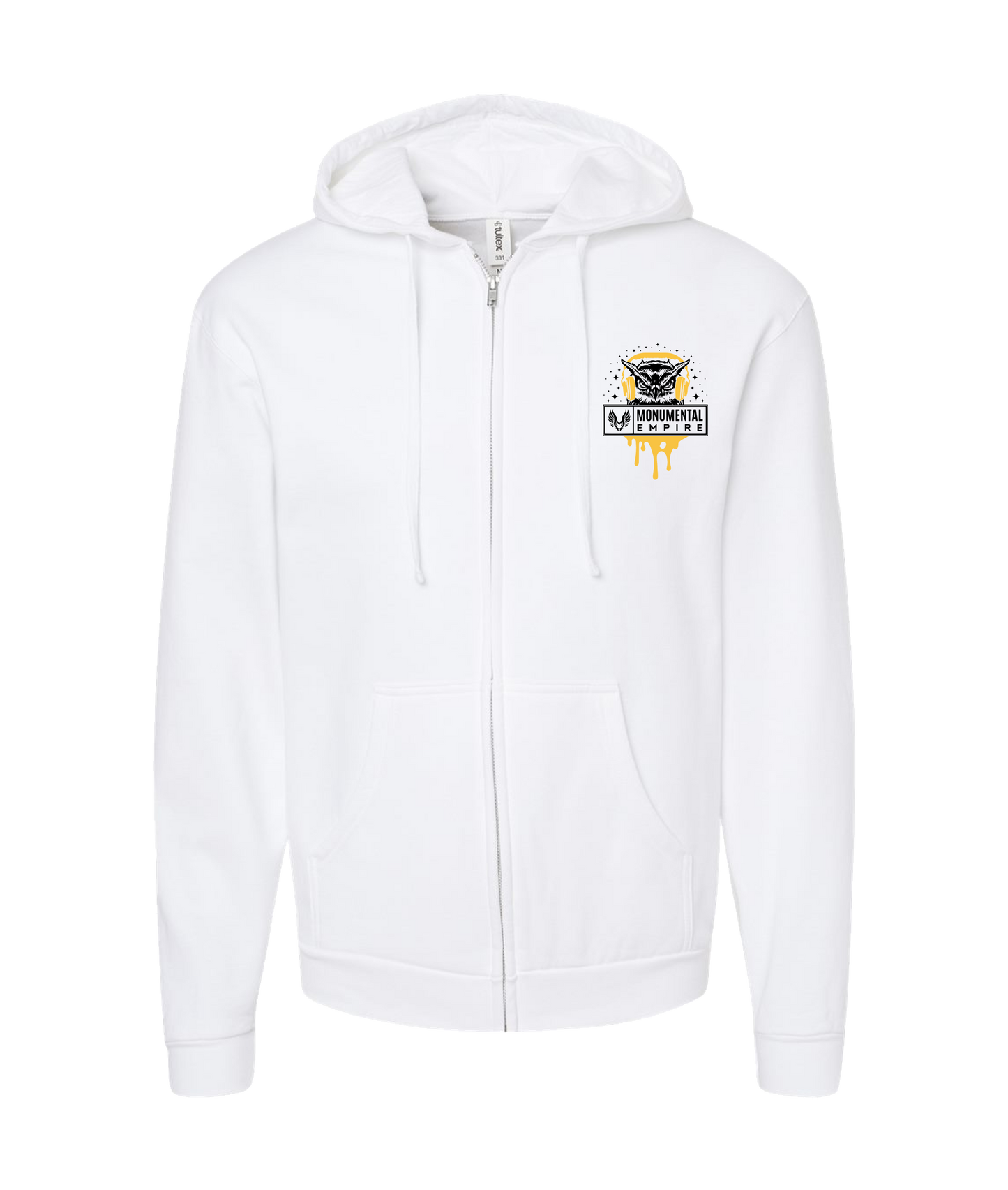 Monumental Empire - BIRD LOGO - White Zip Up Hoodie