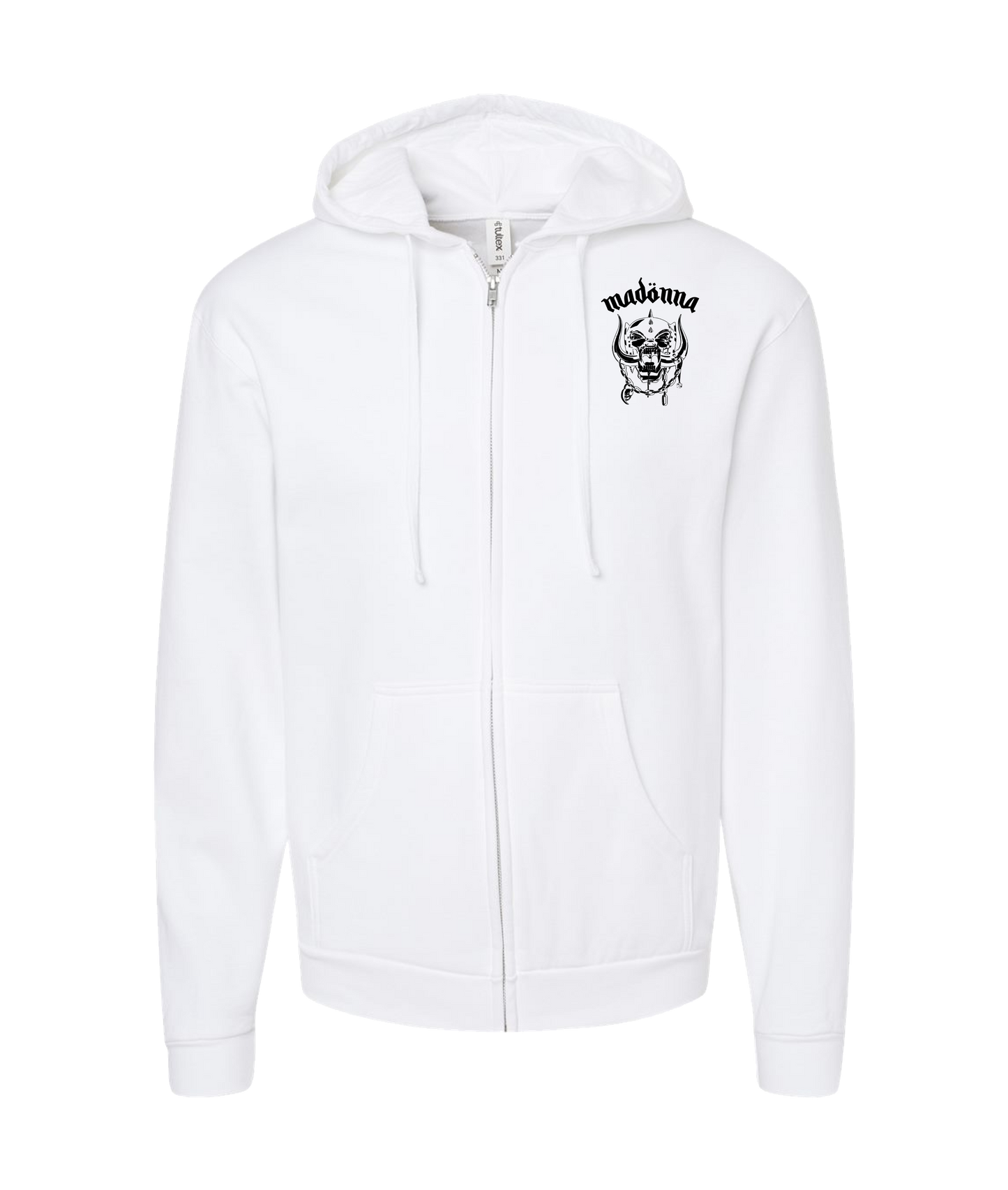 Modern Morons - MADONAHEAD - White Zip Up Hoodie