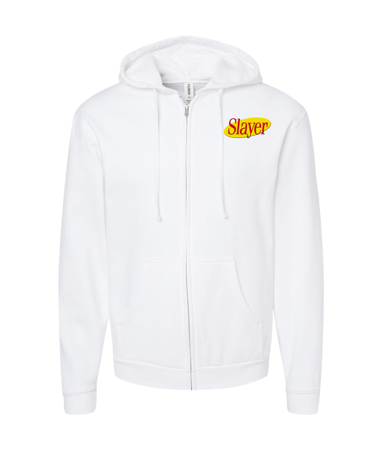 Modern Morons - SLAYFELD - White Zip Up Hoodie