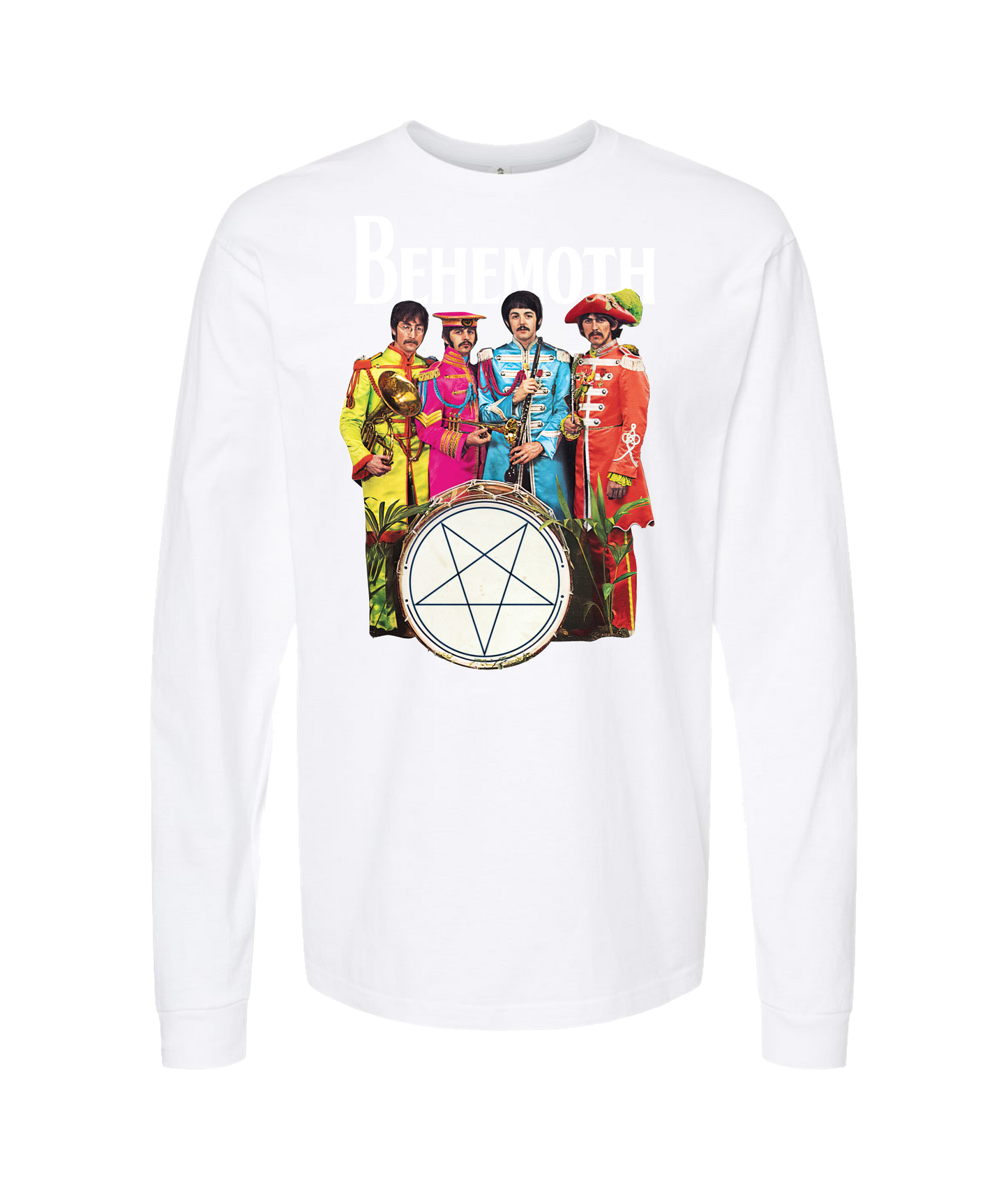 Modern Morons - THE-BEHEMOTHS  - White Long Sleeve T