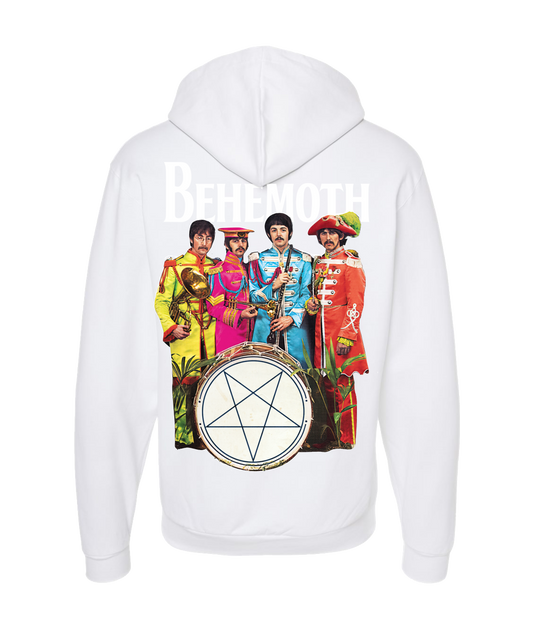 Modern Morons - THE-BEHEMOTHS  - White Zip Up Hoodie