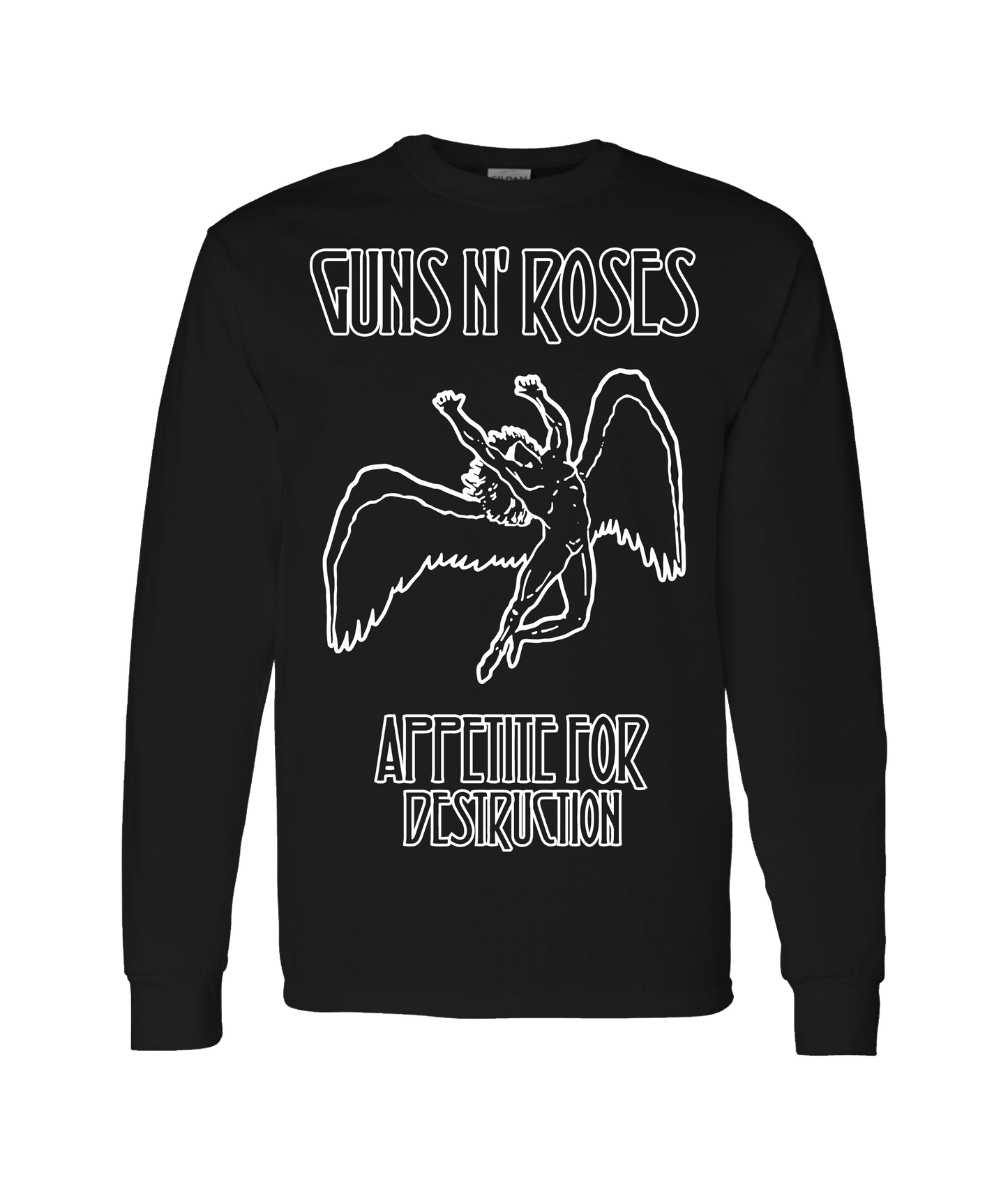 V-MOMOTOP - LED-N-ROSES - Black Long Sleeve T