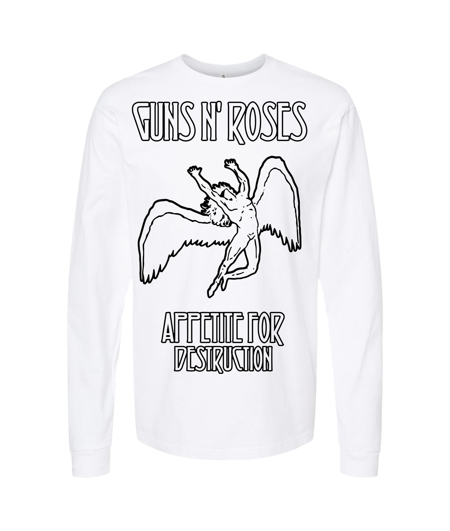 V-MOMOTOP - LED-N-ROSES - White Long Sleeve T