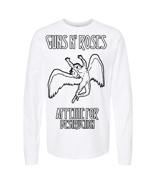 V-MOMOTOP - LED-N-ROSES - White Long Sleeve T