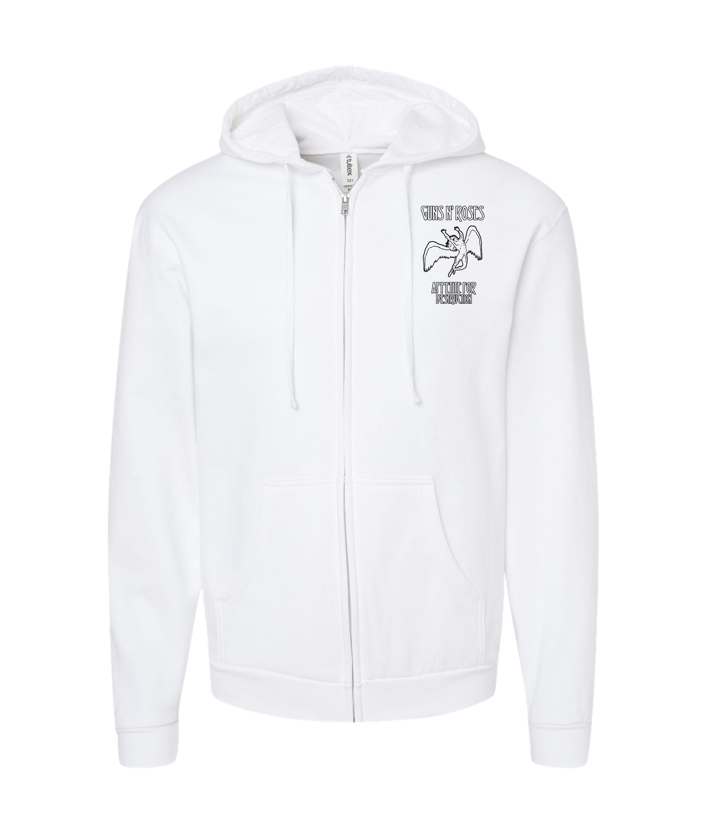 Modern Morons - LED-N-ROSES - White Zip Up Hoodie