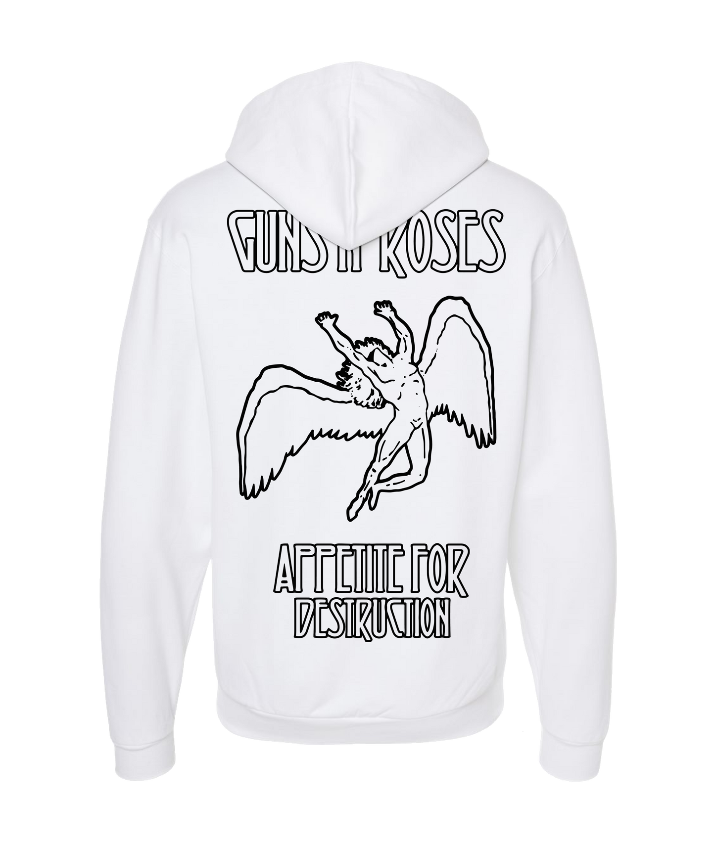 Modern Morons - LED-N-ROSES - White Zip Up Hoodie