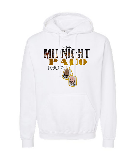 The Midnight Paco Podcast - Logo - White Hoodie