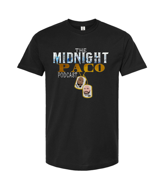 The Midnight Paco Podcast - Logo - Black T-Shirt