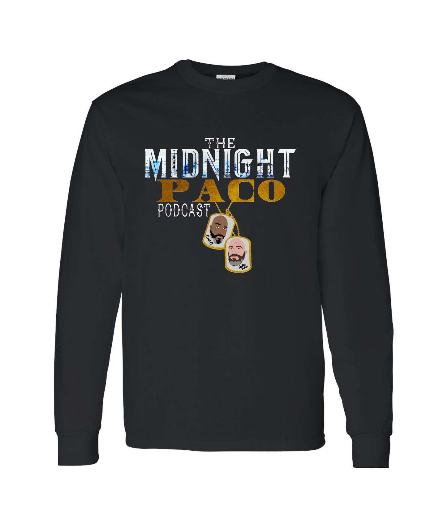 The Midnight Paco Podcast - Logo - Black Long Sleeve T