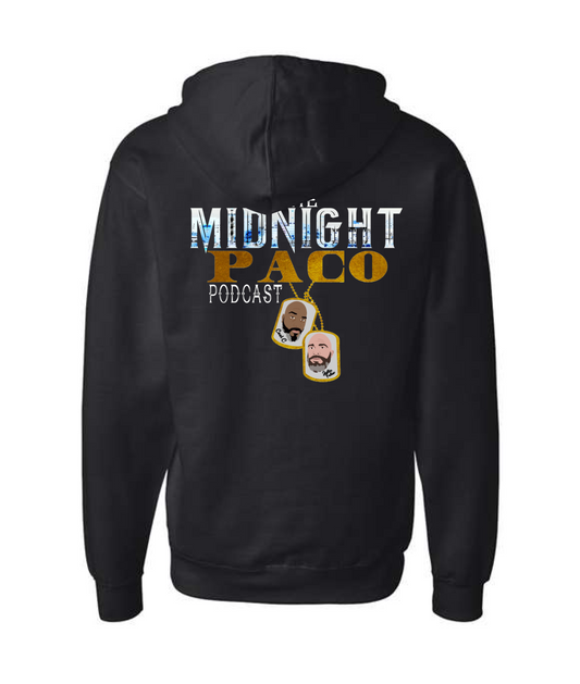 The Midnight Paco Podcast - Logo - Black Zip Hoodie