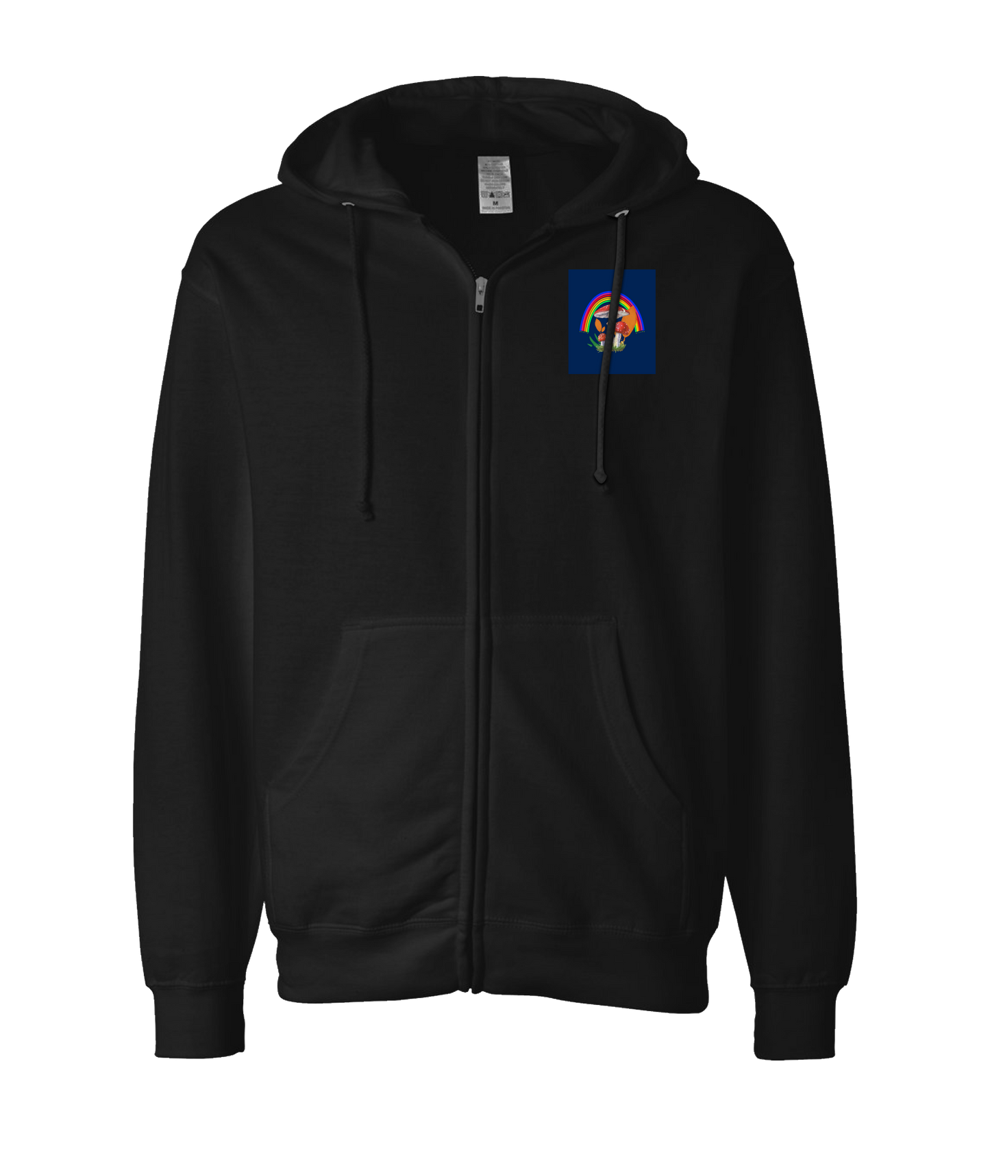 MycoPsycho - Rainbow Mycology - Black Zip Up Hoodie